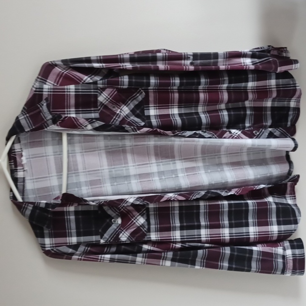 Ardene xs plaid button up shirt